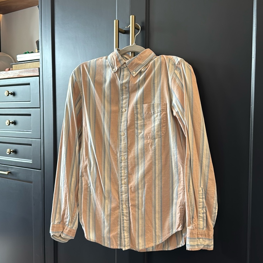 J. CREW MEN’S BEIGE STRIPED SHIRT